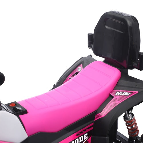 Voiture électrique à pédales, quad électrique 12V pour enfants, 4 roues avec Bluetooth, phares, sièges en cuir, pour garçons et filles, utilisation intérieure et extérieure.