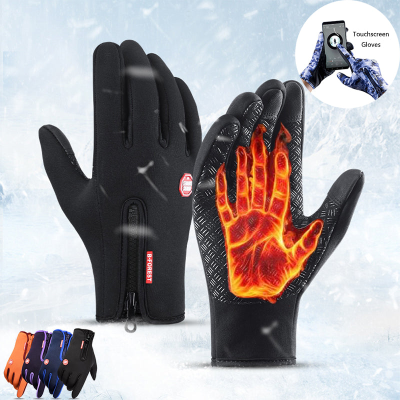 Gants d'hiver tactiles pour la moto, imperméables et doublés polaire, compatibles avec écrans tactiles et adaptés au sport.