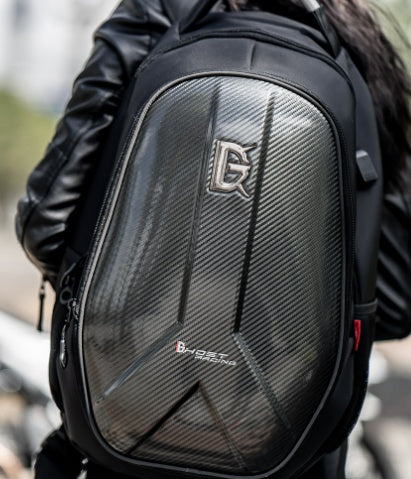 Sac à dos moto, sacoche pour casque, sac à dos de motard, sacoche pour ordinateur portable, coque rigide, en fibre de carbone, imperméable et réfléchissant.