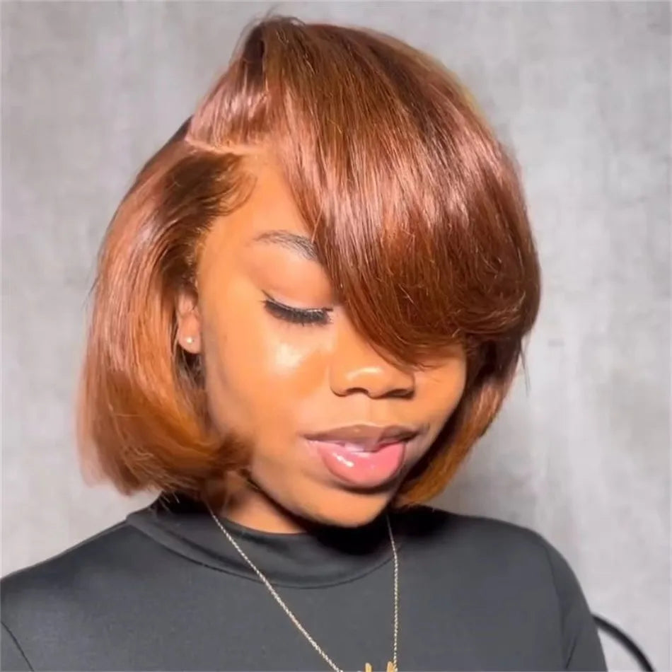 Perruque courte coupe pixie en cheveux humains de qualité supérieure avec lace front 13x4, idéale pour les femmes noires.