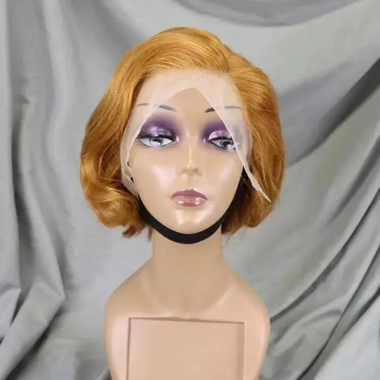 Perruque courte coupe pixie en cheveux humains de qualité supérieure avec lace front 13x4, idéale pour les femmes noires.