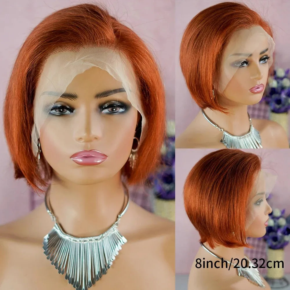 Perruque courte coupe pixie en cheveux humains de qualité supérieure avec lace front 13x4, idéale pour les femmes noires.