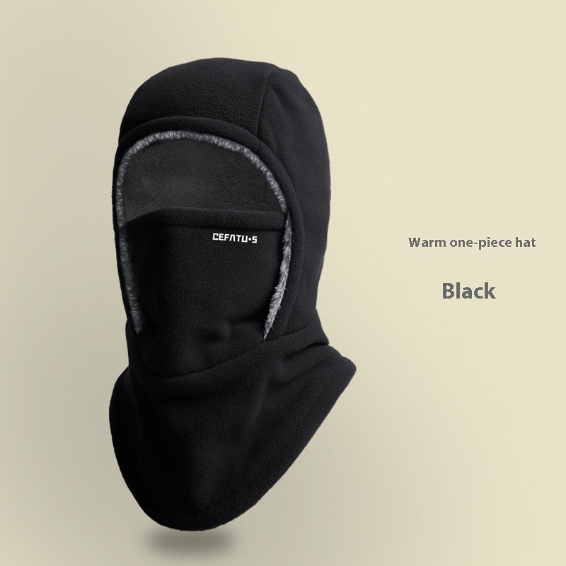 Écharpe polaire d'hiver à capuche, coupe-vent, chaude et imperméable, masque de protection pour le visage, bonnet thermique d'extérieur